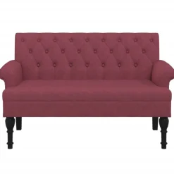 vidaXL Bänk med ryggstöd ljusgrå 120x62x75,5 cm vinröd