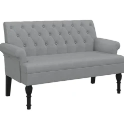 vidaXL Bänk med ryggstöd ljusgrå 120x62x75,5 cm grå