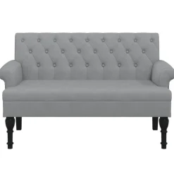 vidaXL Bänk med ryggstöd ljusgrå 120x62x75,5 cm grå