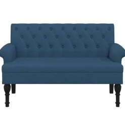 vidaXL Bänk med ryggstöd ljusgrå 120x62x75,5 cm blå