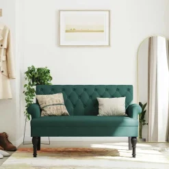 vidaXL Bänk med ryggstöd 120x62x75,5 cm mörkgrå Mörkgrön