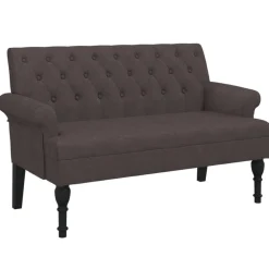 vidaXL Bänk med ryggstöd mörkbrunt 120x62x75,5 cm mörkgrå
