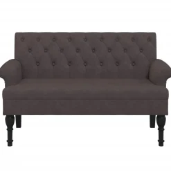 vidaXL Bänk med ryggstöd mörkbrunt 120x62x75,5 cm mörkgrå