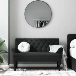 Sale vidaXL Bänk med ryggstöd 120x62x75,5 cm tyg Svart