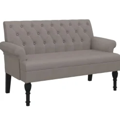 vidaXL Bänk med ryggstöd taupe 120x62x75,5 cm blå