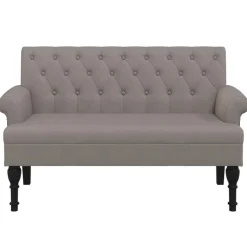 vidaXL Bänk med ryggstöd taupe 120x62x75,5 cm blå