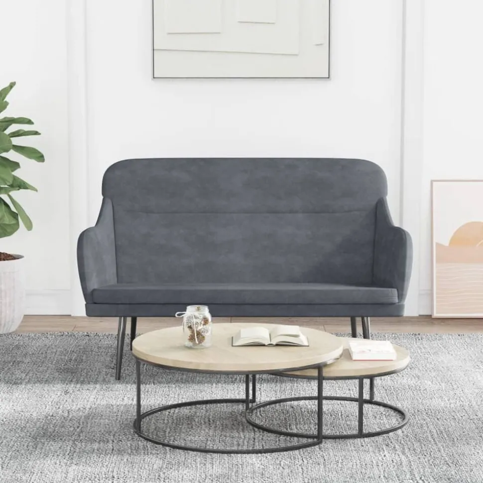 vidaXL Bänk mörkgrå 110x76x80 cm sammet