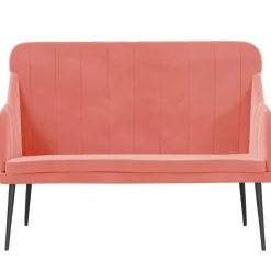 VidaXL Bänk rosa 110x76x80 cm sammet