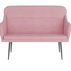 VidaXL Bänk rosa 110x76x80 cm sammet
