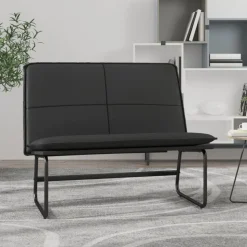 vidaXL Bänk svart 100x75x76 cm konstläder