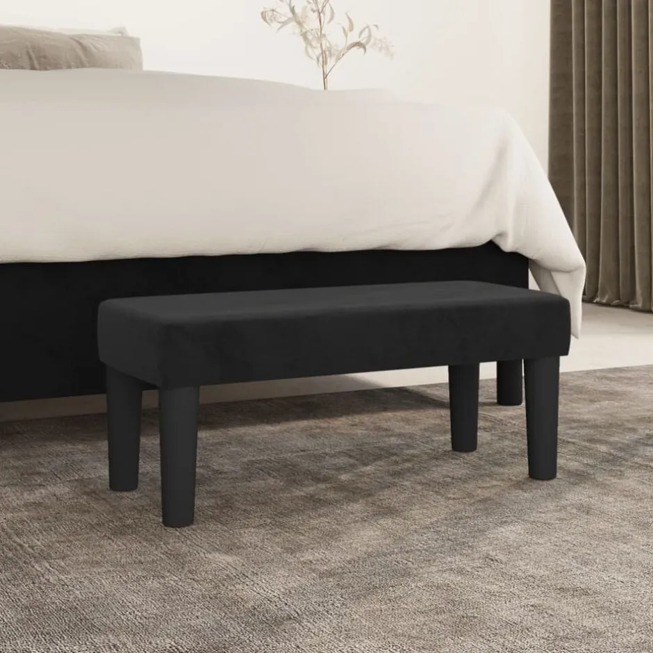 Outlet vidaXL Bänk 70x30x30 cm sammet Svart