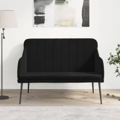 VidaXL Bänk svart 110x76x80 cm sammet