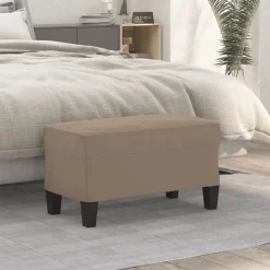 Outlet vidaXL Bänk 70x35x41 cm mikrofibertyg Taupe