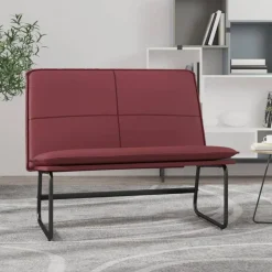 vidaXL Bänk vinröd 100x75x76 cm konstläder