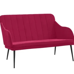 Sale vidaXL Bänk 110x76x80 cm sammet Vinröd