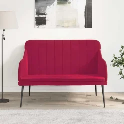 Sale vidaXL Bänk 110x76x80 cm sammet Vinröd