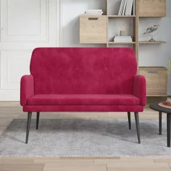 vidaXL Bänk vinröd 108x79x79 cm sammet