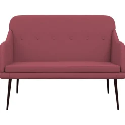 Discount vidaXL Bänk 110x76x80 cm tyg Vinröd