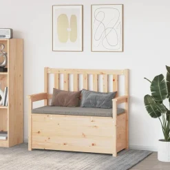 vidaXL Bänk 112,5x51,5x96,5 cm massiv furu