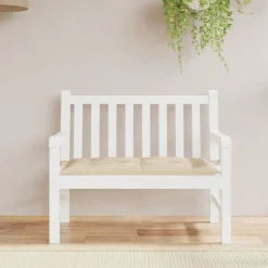 vidaXL Bänkdyna för trädgården beige 110x50x7 cm oxfordtyg