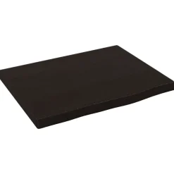 vidaXL Bänkskiva för badrum mörkbrun 40x30x2 cm behandlat massivt trä