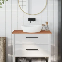 vidaXL Bänkskiva för badrum 80x40x1,5 cm massivt bokträ