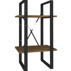 vidaXL Bokhylla 2 hyllor brun ek 40x30x70 cm konstruerat trä