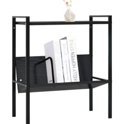 New vidaXL Bokhylla 2 hyllplan 52x28x59 cm konstruerat trä Svart
