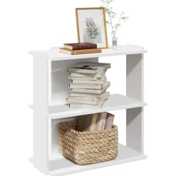 vidaXL Bokhylla 3 hyllplan vit 60x30x60 cm konstruerat trä