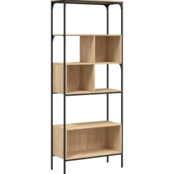 Online vidaXL Bokhylla 5 hyllplan sonoma-ek 76x33x188,5 cm konstruerat trä Sonoma ek