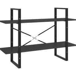 vidaXL Bokhylla 2 hyllplan grå 100x30x70 cm konstruerat trä