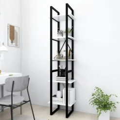 Outlet vidaXL Bokhylla 5 hyllplan 40x30x175 cm konstruerat trä Vit