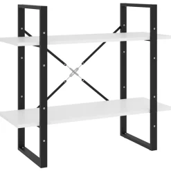 vidaXL Bokhylla 2 hyllplan vit 80x30x70 cm konstruerat trä