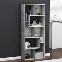 vidaXL Bokhylla 67x24x161 cm konstruerat trä Betonggrå