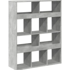 vidaXL Bokhylla betonggrå 100x33x125,5 cm konstruerat trä