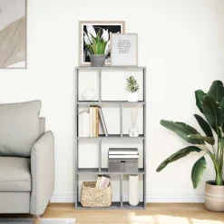 Outlet vidaXL Bokhylla 60x20x120,5 cm konstruerat trä Betonggrå