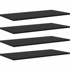 Hot vidaXL Bokhylla Bräda 4 pcs Svart 80 x 40 x 1,5 cm Konstruerat trä Svart ek