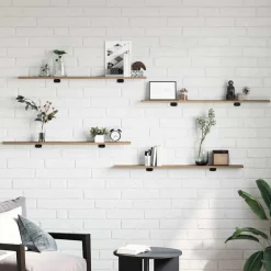 vidaXL Bokhylla Bräda 4 pcs Brun 100 x 10 x 1,5 cm Konstruerat trä