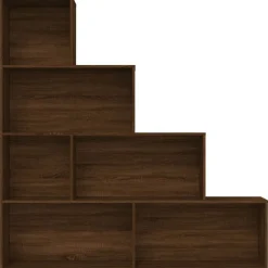 vidaXL Bokhylla brun ek 155x24x160 cm