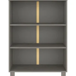 vidaXL Bokhylla HAMAR ljusgrå 85x35x112 cm massiv furu