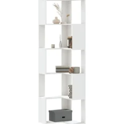 Hot vidaXL Bokhylla hörn 5 hyllplan 50x50x179 cm konstruerat trä Vit