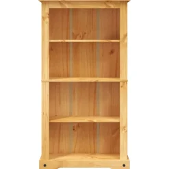 vidaXL Bokhylla i mexikansk Coronastil med 4 hyllor furu 80x29x150 cm