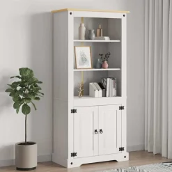 New vidaXL Bokhylla i mexikansk coronastil furu 80x40x170 cm Vit