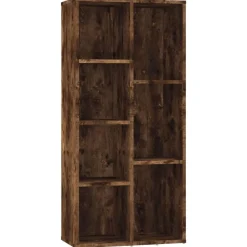 vidaXL Bokhylla rökfärgad ek 50x25x106 cm