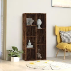 vidaXL Bokhylla rökfärgad ek 50x25x106 cm