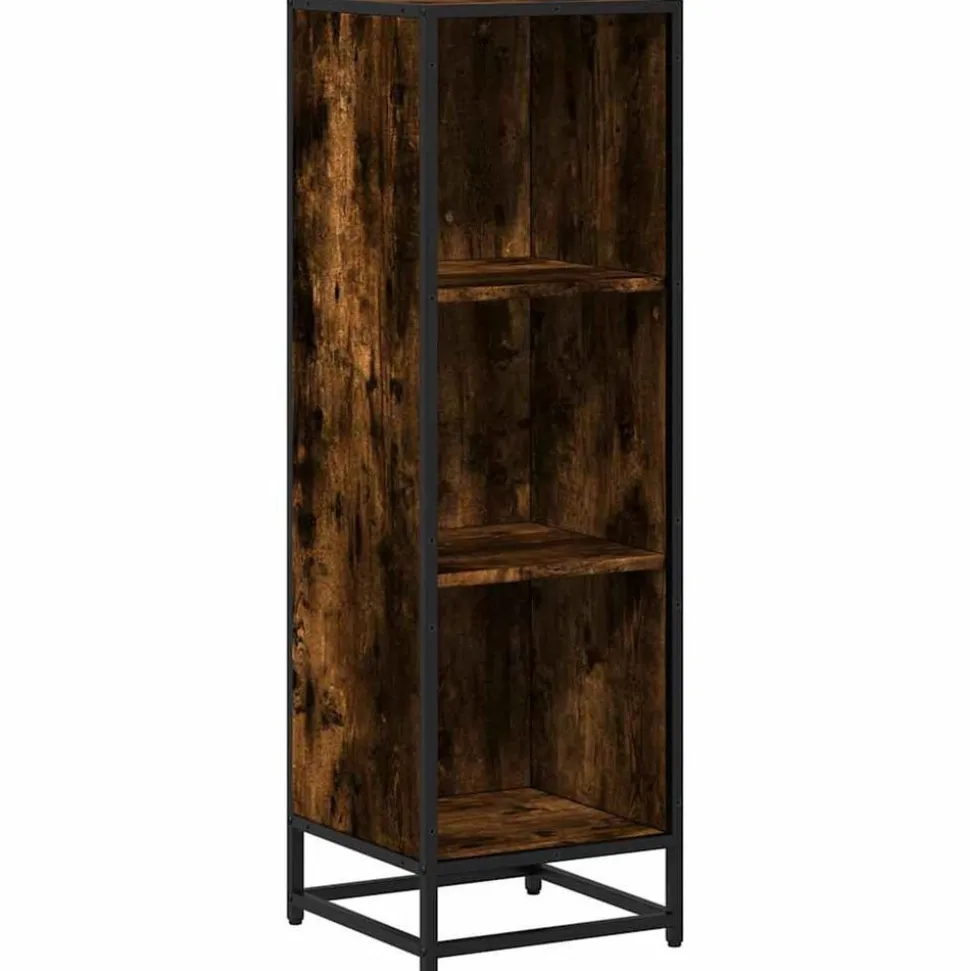 vidaXL Bokhylla rökfärgad ek 33,5x33x107,5 cm konstruerat trä