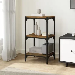 Discount vidaXL Bokhylla 40x33x70,5 cm konstruerat trä och stål Rökfärgad ek