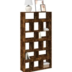 vidaXL Bokhylla rökfärgad ek 100x33x187,5 cm konstruerat trä