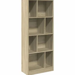 vidaXL Bokhylla sonoma-ek 57x28,5x141 cm konstruerat trä
