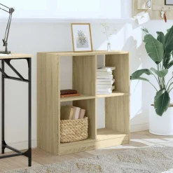 vidaXL Bokhylla sonoma-ek 68,5x32x75 cm konstruerat trä